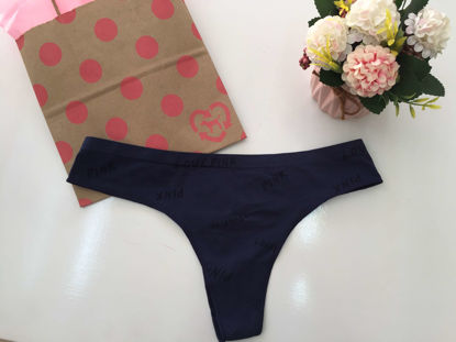 Imagen de PINK Panty Tanga Azul Marino M